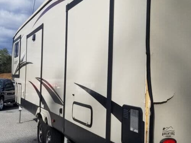 Travel trailer collision damage repair in Birmingham, Alabama