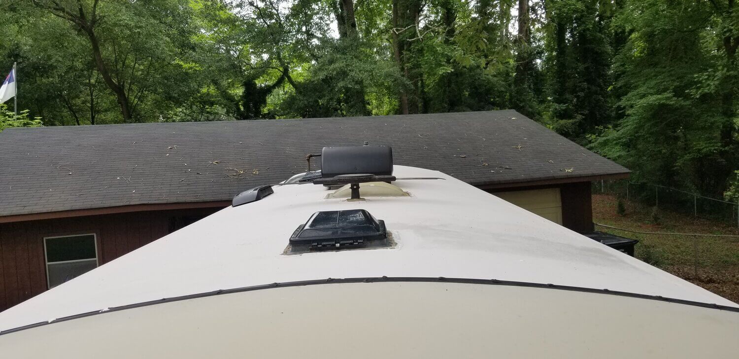 Travel trailer roof repair and rubber coating Birmingham, Alabama